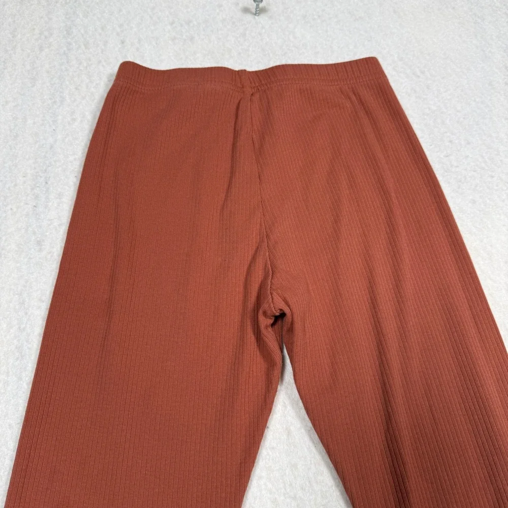 Old Navy Girls Ribbed Flare Leggings Rust Brown Size L 10-12 Pull On Knit Pants